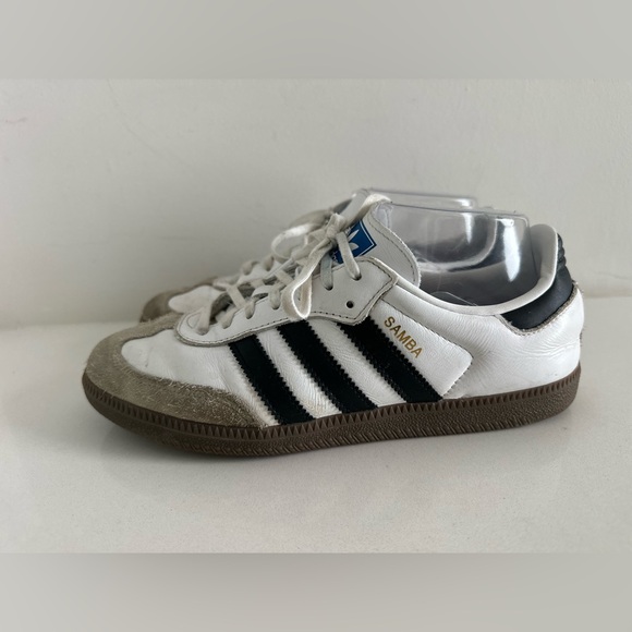 Adidas Samba OG Sneakers Women Size 8 White Black Leather Classic Lace-Up - Picture 2 of 13